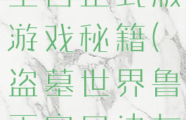 盗墓世界鲁王宫正式版游戏秘籍(盗墓世界鲁王宫口诀有什么用)