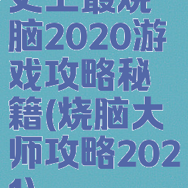 史上最烧脑2020游戏攻略秘籍(烧脑大师攻略2021)