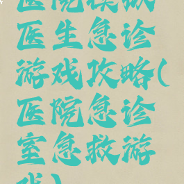 医院模拟医生急诊游戏攻略(医院急诊室急救游戏)