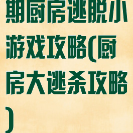 期厨房逃脱小游戏攻略(厨房大逃杀攻略)