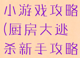 期厨房逃脱小游戏攻略(厨房大逃杀新手攻略)