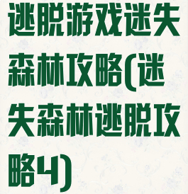 逃脱游戏迷失森林攻略(迷失森林逃脱攻略4)